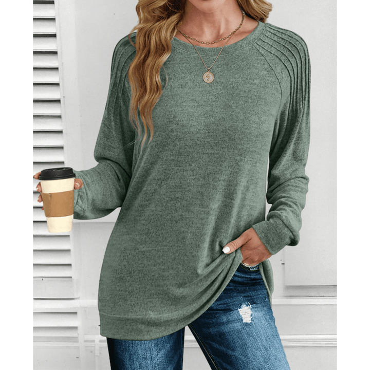 Anika | Ribbed Shoulder Long-Sleeve